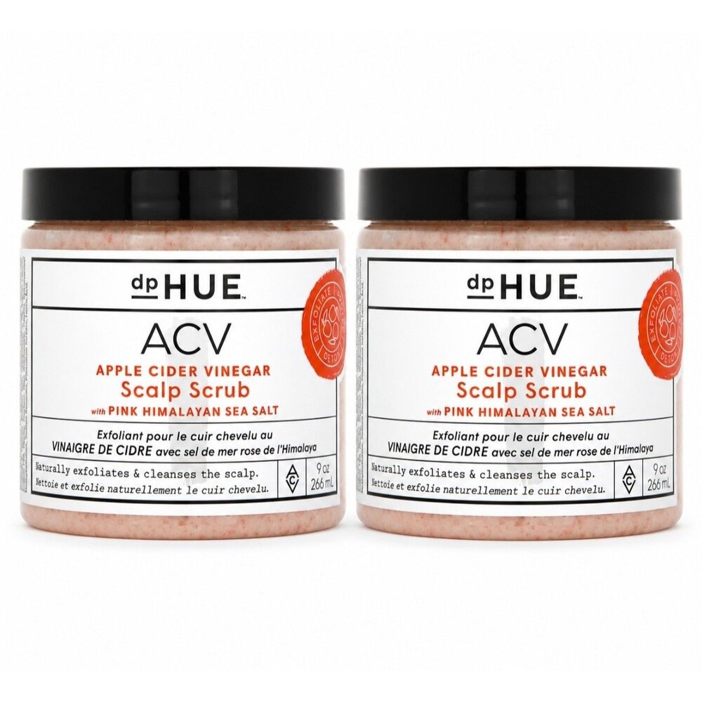 dpHUE ACV Apple Cider Vinegar Scalp Scrub Pink Himalayan Sea Salt 9oz Lot of 2